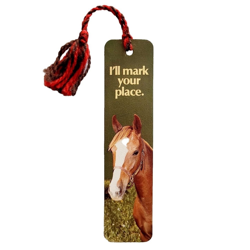 Vintage 70s Horse Bookmark, Mark Place, Yarn Tassel 1977 Antioch Bookplate H-197